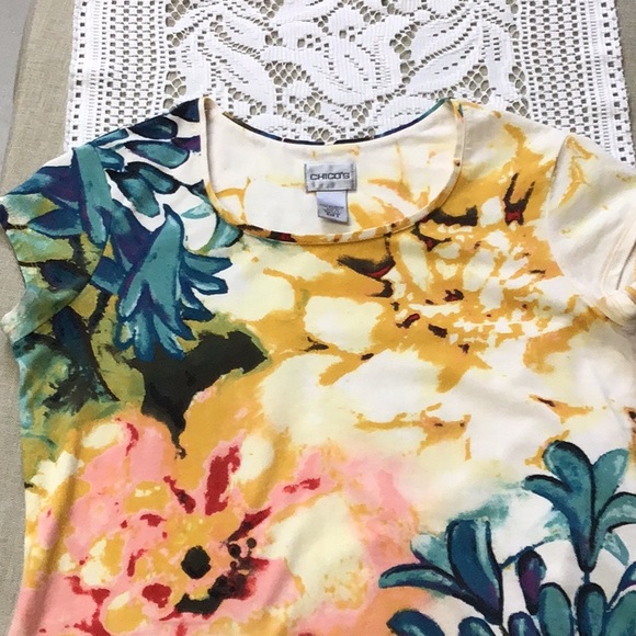 Chico’s beautiful colors t shirt top round neck - Picture 12 of 13